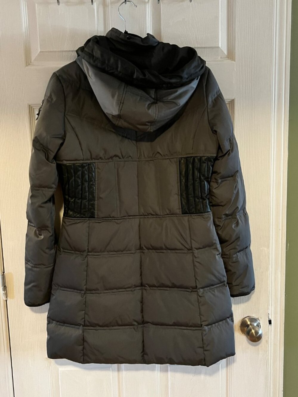 Oxygen Collections Montreal Down Puffer Jacket Gray Leather Accent Medium - Picture 7 of 11